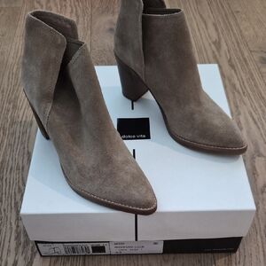 Dolce Vita Mushroom Suede Pointed Toe Ankle Booties